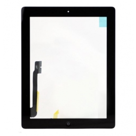 Apple iPad 4 skārienjūtīgais ekrāns / panelis ar HOME taustiņu un turētājiem (melns)