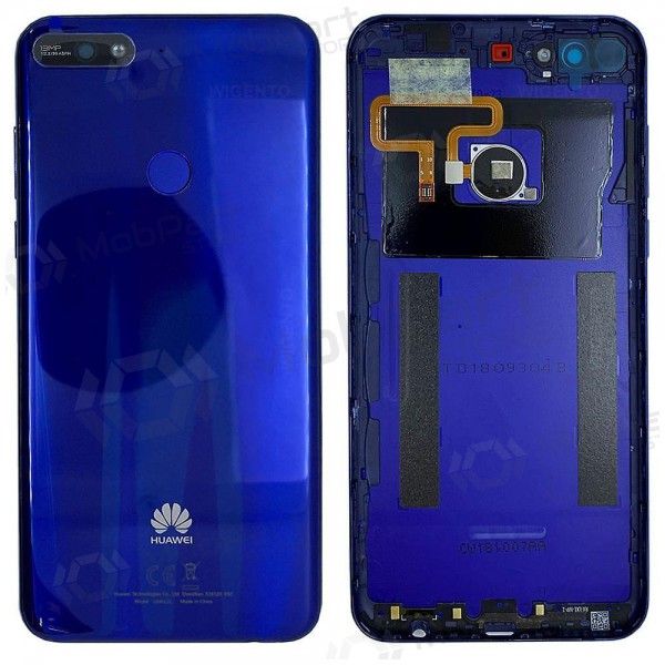 Huawei Y7 2018 aizmugurējais baterijas vāciņš (zils) (lietots grade A, oriģināls)
