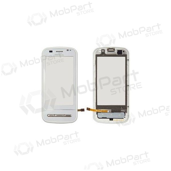 Nokia c6-00 skārienjūtīgais ekrāns / panelis (ar rāmīti) (balts) Nokia c6-00 skārienjūtīgais ekrāns / panelis (ar rāmīti) (balts)