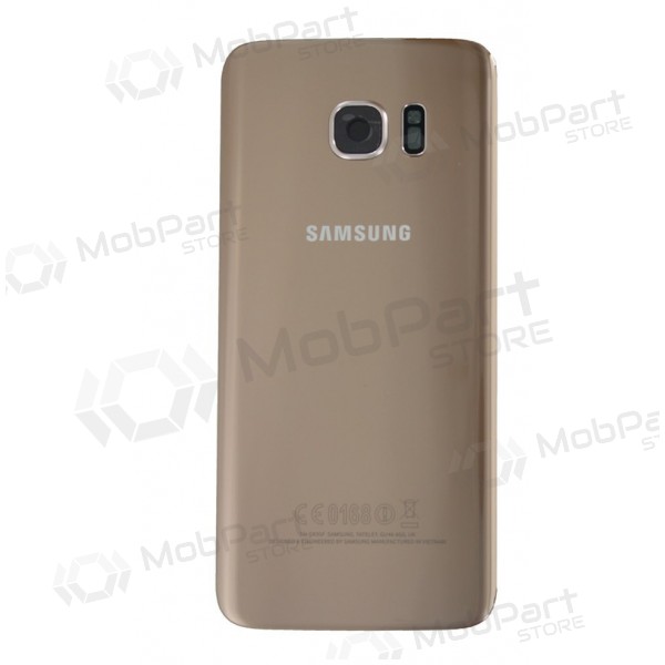 Samsung G935F Galaxy S7 Edge aizmugurējais baterijas vāciņš (zelta) (lietots grade C, oriģināls)