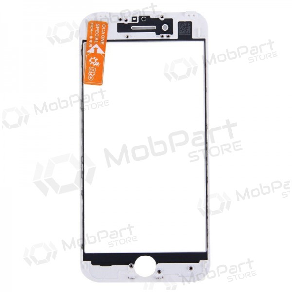 Apple iPhone 7 Ekrāna stikliņš ar rāmīti un OCA (balts) (v2) (for screen refurbishing) - Premium