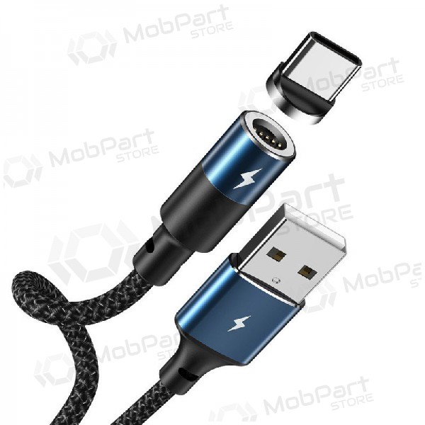 USB kabelis REMAX Magnetic type-C 1.2m (3A) (melns)