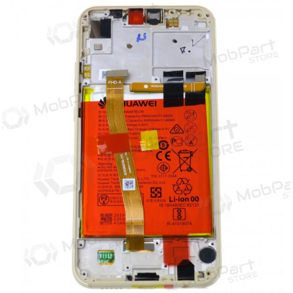 Huawei P20 Lite ekrāns (zelta) (ar rāmīti un baterija) (service pack) (oriģināls)
