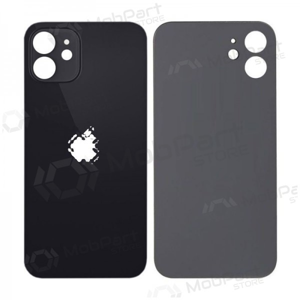 Apple iPhone 12 aizmugurējais baterijas vāciņš (melns) (bigger hole for camera)