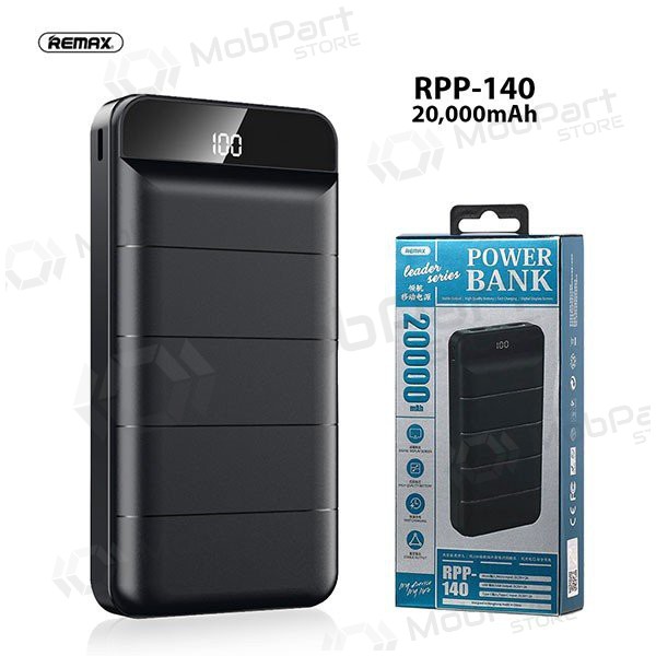 Ārējā baterija Power Bank Remax RPP-140 20000mAh (melna)