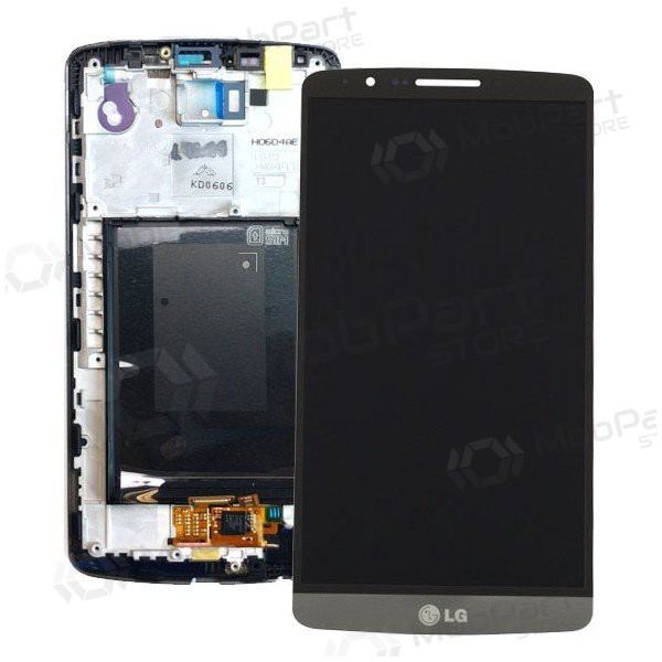 LG D855 Optimus G3 ekrāns (melns) (ar rāmīti) (lietots grade B, oriģināls)