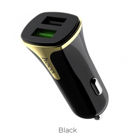 Lādētājs automobilinis Hoco Z31 Quick Charge 3.0 (3.4A) x 2 USB (melns)