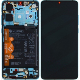Huawei P30 (new version 2021) ekrāns (Aurora) (ar rāmīti un baterija) (service pack) (oriģināls)