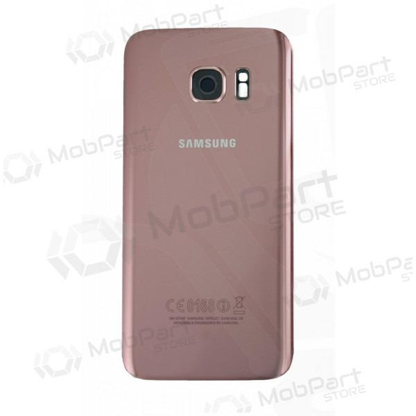 Samsung G930F Galaxy S7 aizmugurējais baterijas vāciņš rozā (rose pink) (lietots grade B, oriģināls)