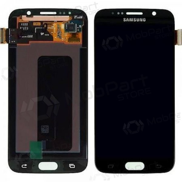 Samsung G920F Galaxy S6 ekrāns (melns) (service pack) (oriģināls)