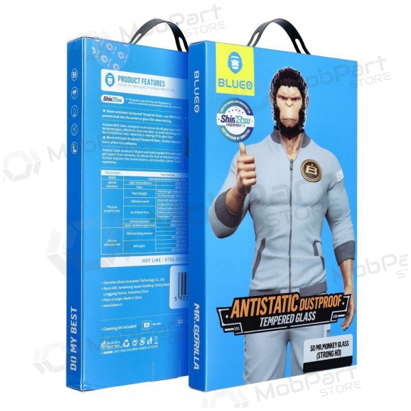 LCD apsauginis stikliukas 5D Mr. Monkey Glass (Strong Lite) Samsung S921 S24 melns