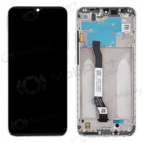 Xiaomi Redmi Note 8 / Note 8 2021 ekrāns (balts) (ar rāmīti) (service pack) (oriģināls)