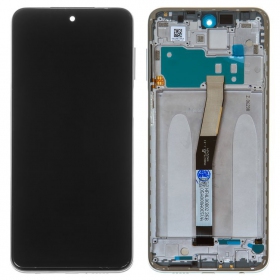 Xiaomi Redmi Note 9 Pro ekrāns (balts) (ar rāmīti) (service pack) (oriģināls)