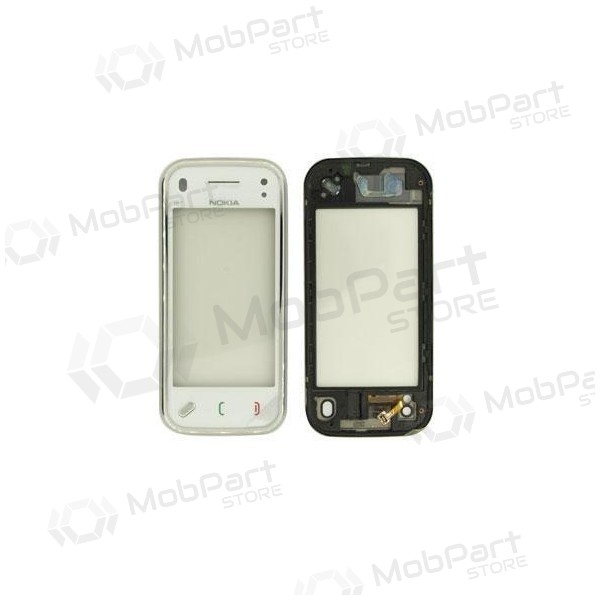 Nokia N97 mini skārienjūtīgais ekrāns / panelis (balts) (ar rāmīti)