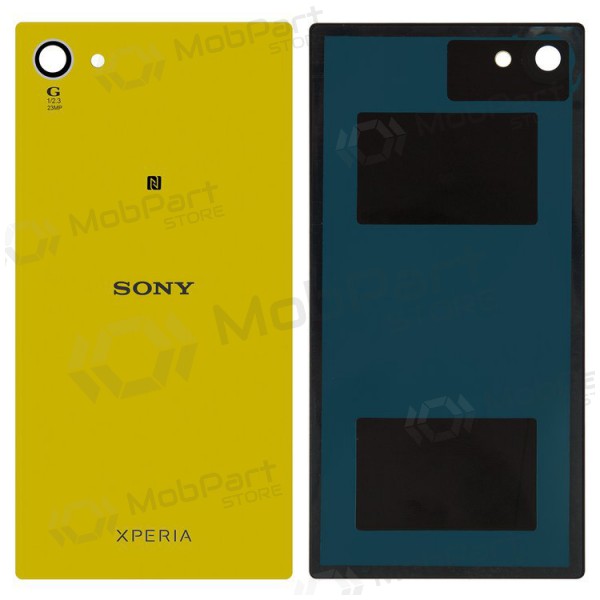 Sony Xperia Z5 Compact E5803 / Xperia Z5 Compact E5823 aizmugurējais baterijas vāciņš (dzeltens)