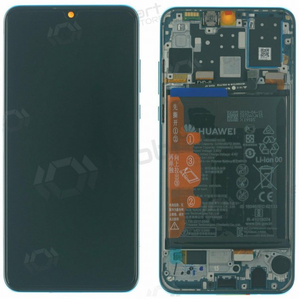 Huawei P30 Lite 48MP ekrāns (zils) (Peacock Blue) (ar rāmīti un baterija) (service pack) (oriģināls)