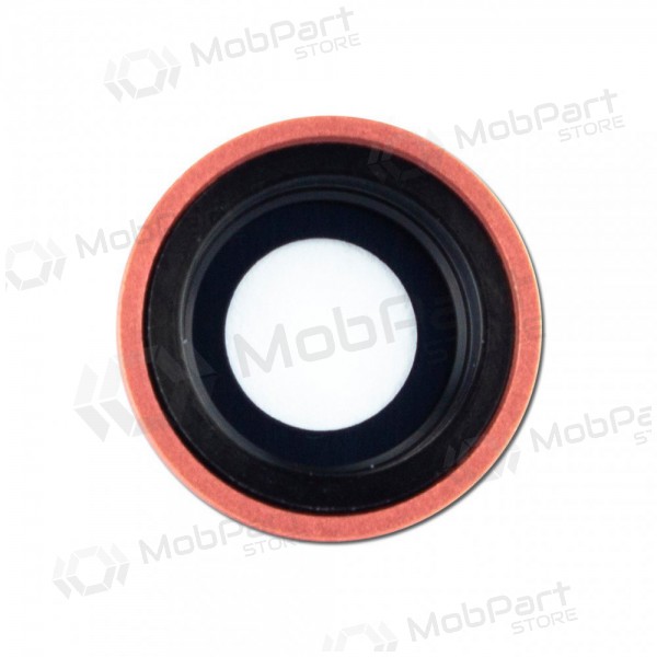 Apple iPhone XR kameras stikliņš sārts (coral) (ar rāmīti)