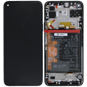 Huawei P40 Lite 5G ekrāns (melns) (ar rāmīti un baterija) (service pack) (oriģināls)