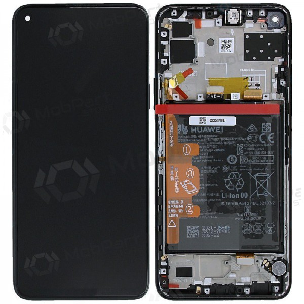 Huawei P40 Lite 5G ekrāns (melns) (ar rāmīti un baterija) (service pack) (oriģināls) Huawei P40 Lite 5G ekrāns (melns) (ar rāmīti un baterija) (service pack) (oriģināls)