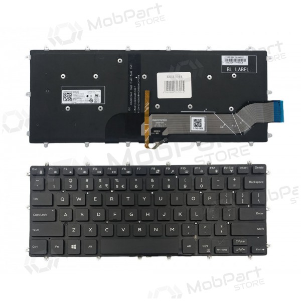 DELL: Inspiron 14 7466 klaviatūra (ar apgaismojumu) DELL: Inspiron 14 7466 klaviatūra (ar apgaismojumu)