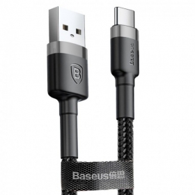 USB kabelis Baseus Cafule microUSB 1.0m 2.4A (pelēks-melns) CAMKLF-BG1