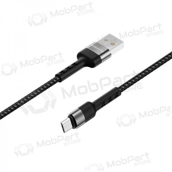 USB kabelis Borofone BX34 microUSB 1.0m (melns)