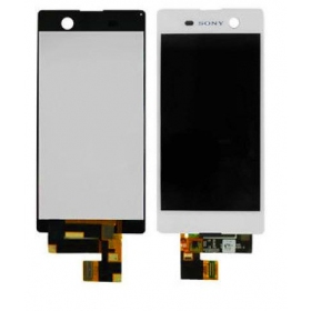 Sony E5603 Xperia M5 / E5606 / E5633 / E5653 / E5663 LCD ekrāns kartu su liečiamu stikliuku (balts) - Premium