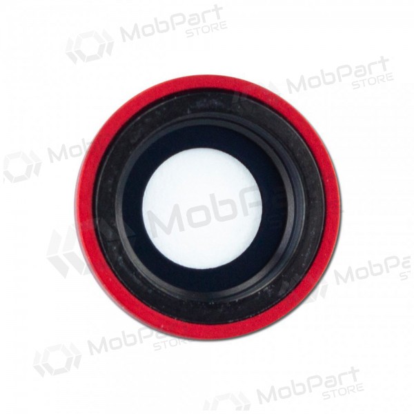 Apple iPhone XR kameras stikliņš (sarkans) (ar rāmīti)