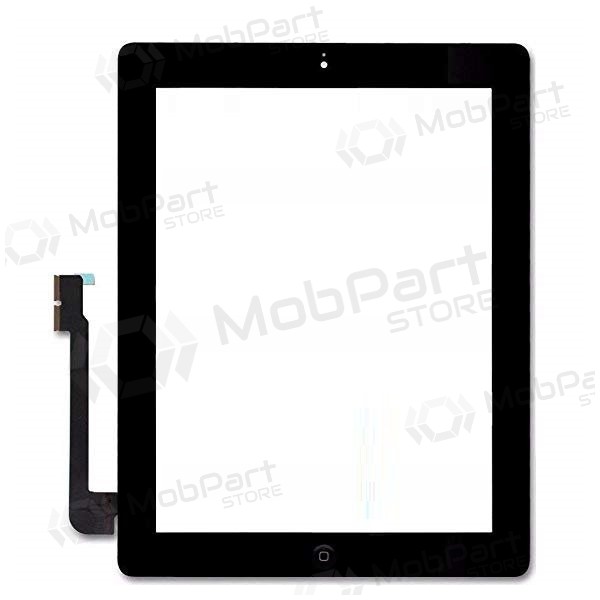 Apple iPad 3 skārienjūtīgais ekrāns / panelis su Home mygtuku un laikikliais (melns)