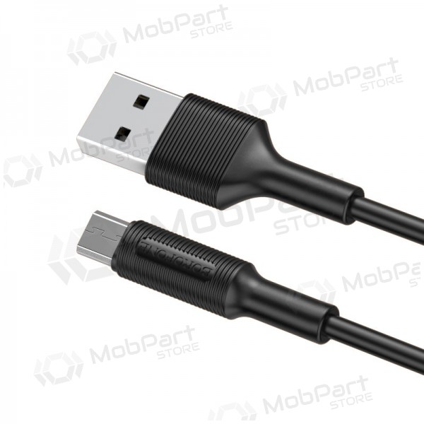 USB kabelis Borofone BX1 microUSB 1.0m (melns)
