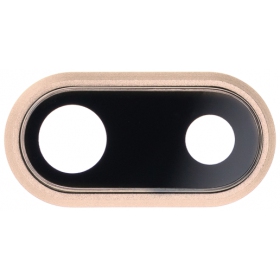 Apple iPhone 8 Plus kameras stikliņš (zelta) (ar rāmīti)
