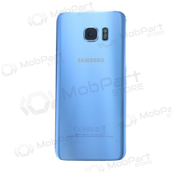 Samsung G935F Galaxy S7 Edge aizmugurējais baterijas vāciņš gaiši zils (Coral Blue) (lietots grade C, oriģināls)