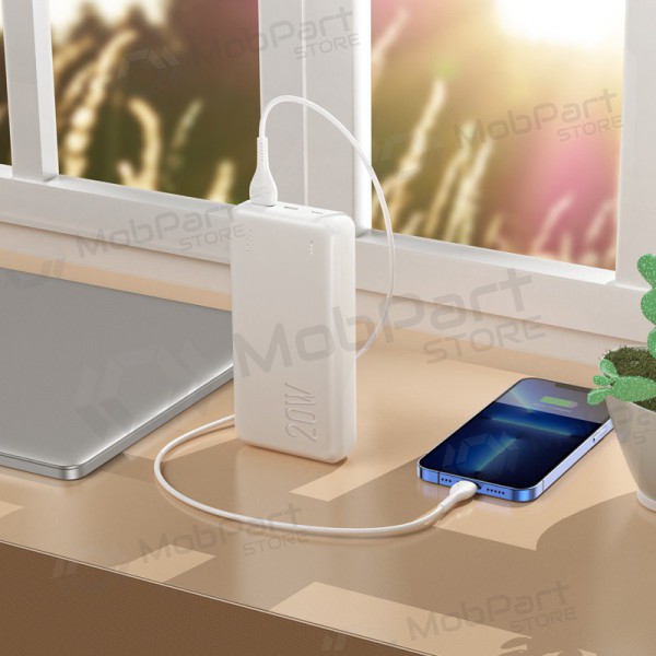 Ārējā baterija Power Bank Hoco J87A Type-C PD 20W+Quick Charge 3.0 20000mAh balta Ārējā baterija Power Bank Hoco J87A Type-C PD 20W+Quick Charge 3.0 20000mAh balta
