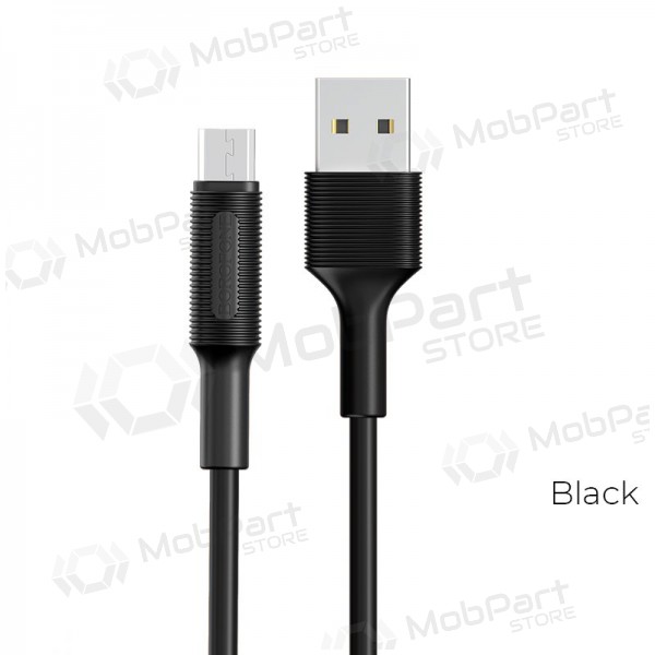 USB kabelis Borofone BX1 microUSB 1.0m (melns)