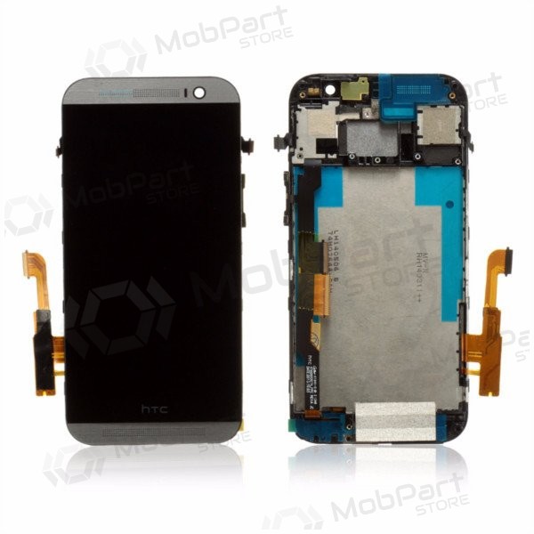 HTC One M8 ekrāns (melns) (ar rāmīti) (service pack) (oriģināls)