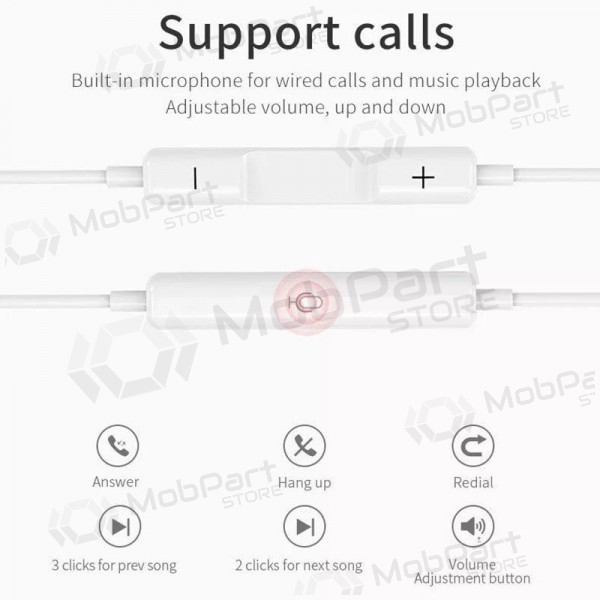 Brīvroku aprīkojums HOCO L10 Type-C (balta) Brīvroku aprīkojums HOCO L10 Type-C (balta)