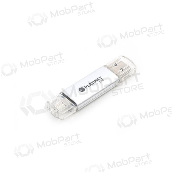 Datu nesējs Platinet 32GB OTG USB 2.0 + microUSB (sudraba krāsā)