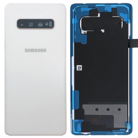 Samsung G975 Galaxy S10 Plus aizmugurējais baterijas vāciņš balts (Ceramic White) (lietots grade B, oriģināls)
