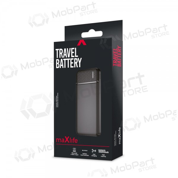 Ārējā baterija Power Bank Maxlife MXPB-01 10000mAh (melna)