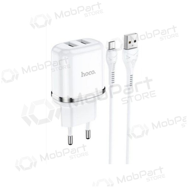 Lādētājs HOCO N4 Aspiring Dual USB + type-C kabelis (5V 2.4A) (balts) Lādētājs HOCO N4 Aspiring Dual USB + type-C kabelis (5V 2.4A) (balts)