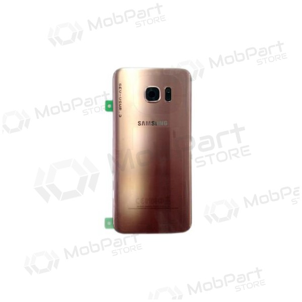 Samsung G935F Galaxy S7 Edge aizmugurējais baterijas vāciņš rozā (rose pink) (lietots grade C, oriģināls)