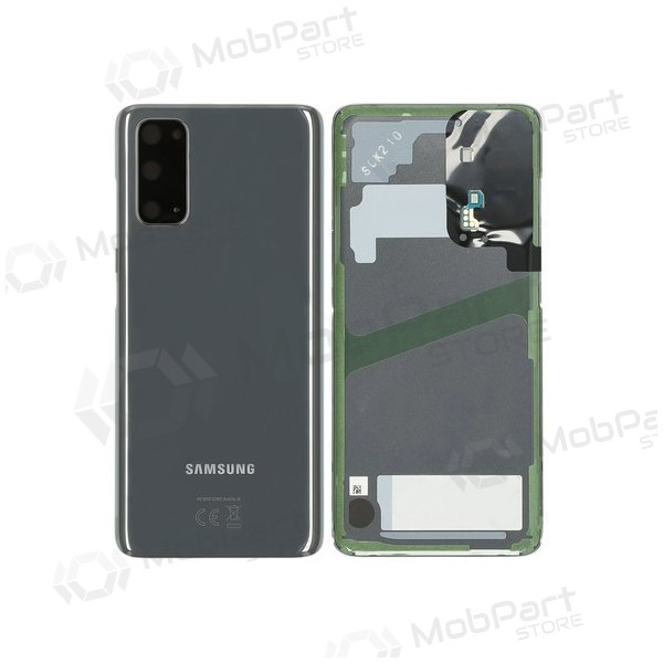 Samsung G981F / G980 Galaxy S20 aizmugurējais baterijas vāciņš pelēks (Cosmic Grey) (lietots grade B, oriģināls)