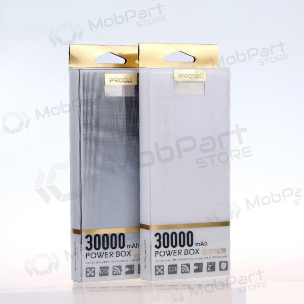 Ārējā baterija Power Bank Proda Power Box PPL-14 30000mAh 2xUSB 1A+2A (melna)