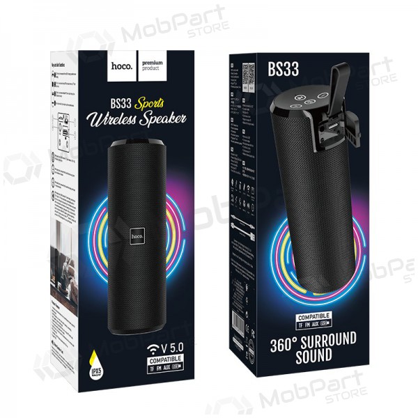 Bluetooth pārnēsājams skaļrunis Hoco BS33 (melns) Bluetooth pārnēsājams skaļrunis Hoco BS33 (melns)