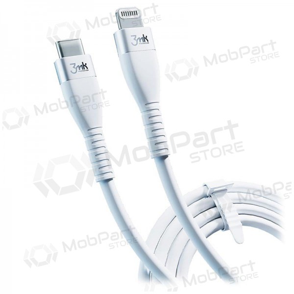 USB kabelis 3MK Hyper Silicone Cable Lightning 20W 1m