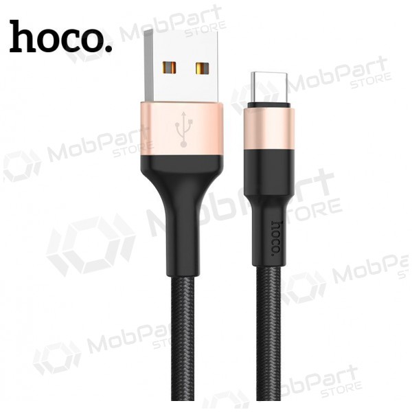 USB kabelis Hoco X26 Type-C 1.0m (melns / zelta)