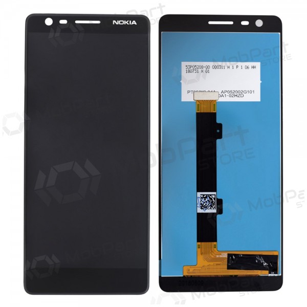 Nokia 3.1 ekrāns (melns) (oriģināls)