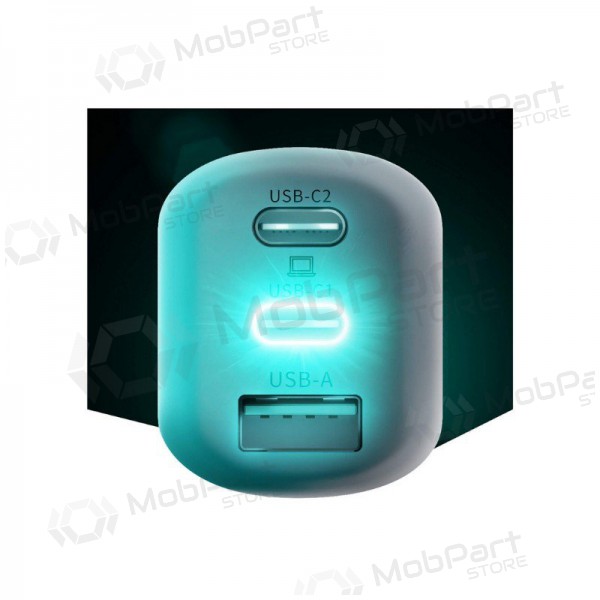 Lādētājs 3MK HyperCharger 65W 2xUSB-C, 1xUSB-A PD 3.0/QC 4.0 (balts)