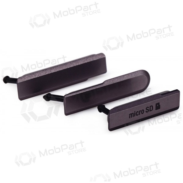 Sony Xperia Z1 Compact D5503 SIM, MicroSD un microUSB side covers (melns) (oriģināls)