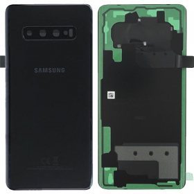 Samsung G975 Galaxy S10 Plus aizmugurējais baterijas vāciņš melns (Ceramic Black) (lietots grade B, oriģināls)